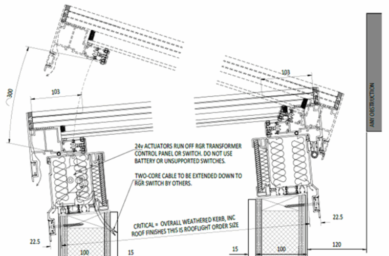 Beloopbaar ventilatie 120mm aftstand tot muur