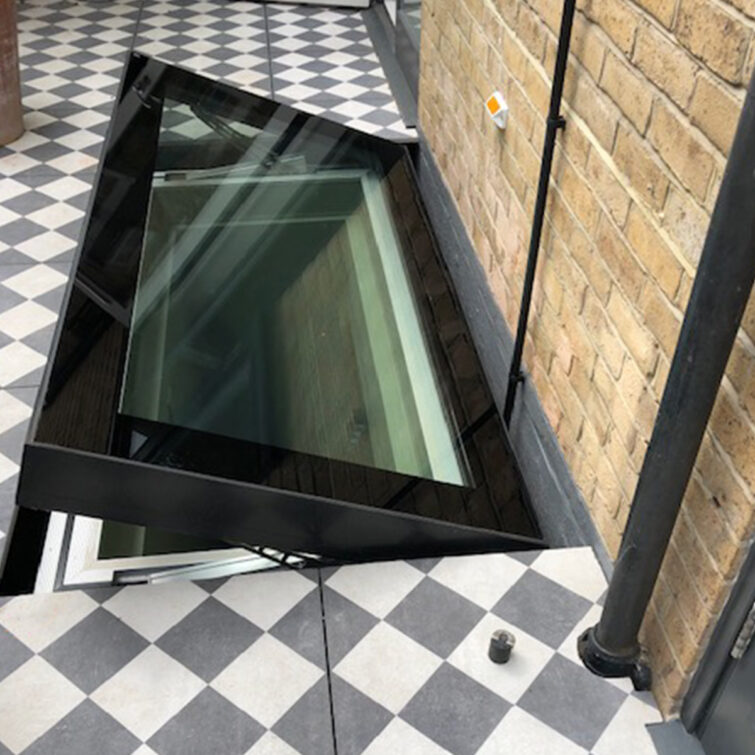 Beloopbaar ventilatieraam geopend